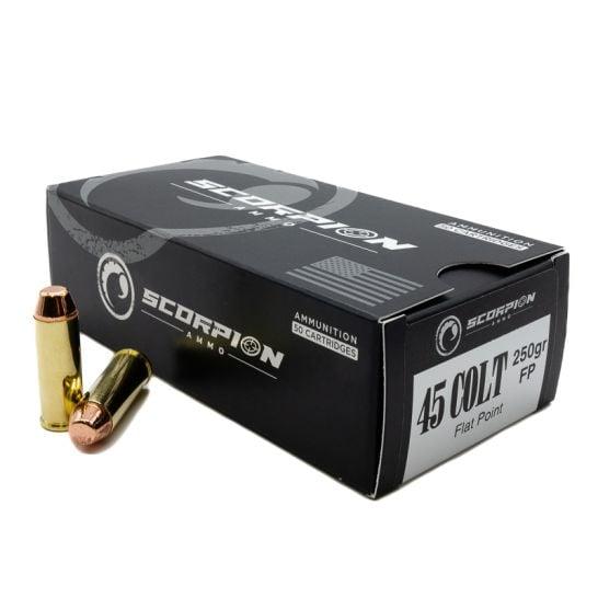 Scorpion 45 Colt Ammo 250 Grain Flat Point 50/bx - 45C250FP-S50