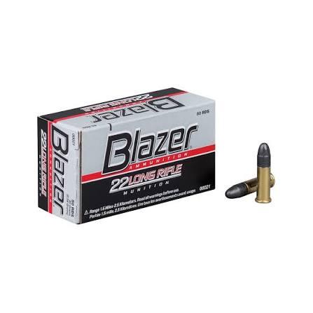 CCI Blazer 22 Long Rifle Ammo 40 Grain Lead Round Nose 50/Bx - 0021